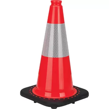 Premium Traffic Cone, 18", Orange, 6" Reflective Collar