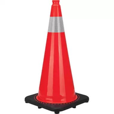 Premium Traffic Cone, 28", Orange, 4" Reflective Collar