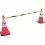 Retractable Cone Bar, 7'2" Extended Length, Black/Yellow